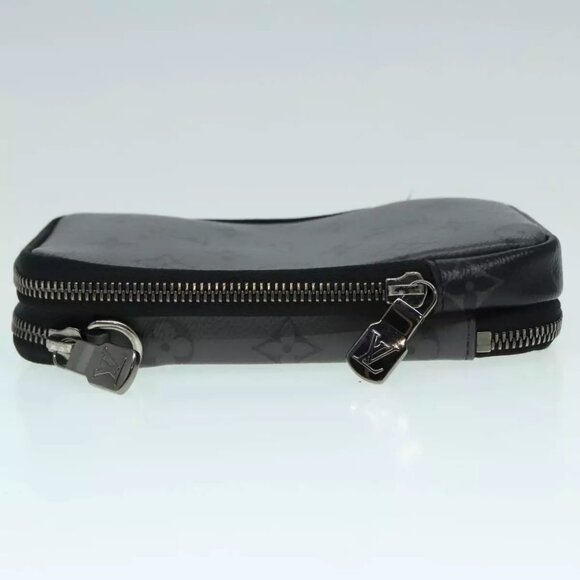 LOUIS VUITTON Monogram Eclipse Double Phone Pouch Gray - Picture 12 of 16